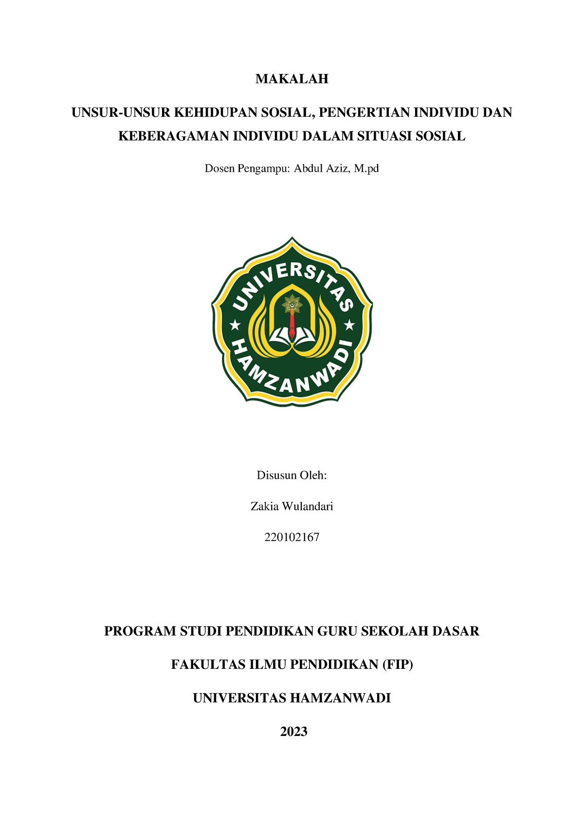 Psikologi Sosial - MAKALAH UNSUR-UNSUR KEHIDUPAN SOSIAL, PENGERTIAN ...