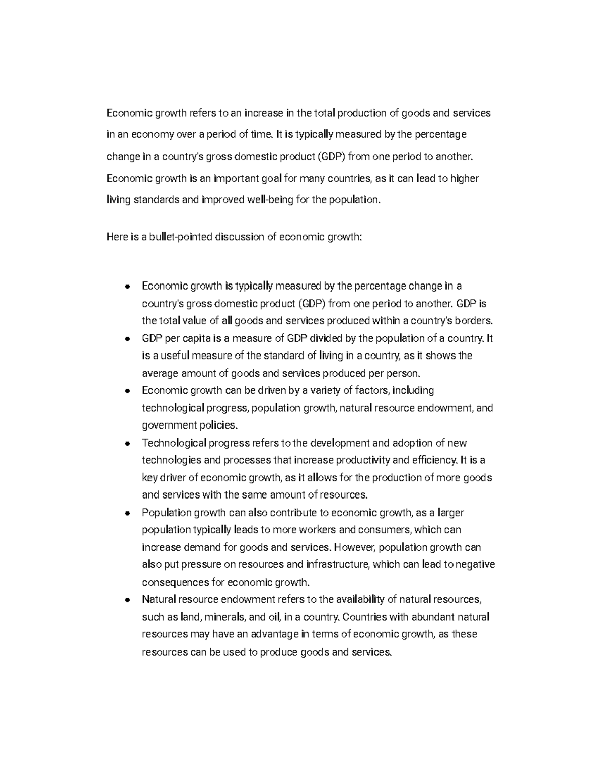 term paper on economic growth