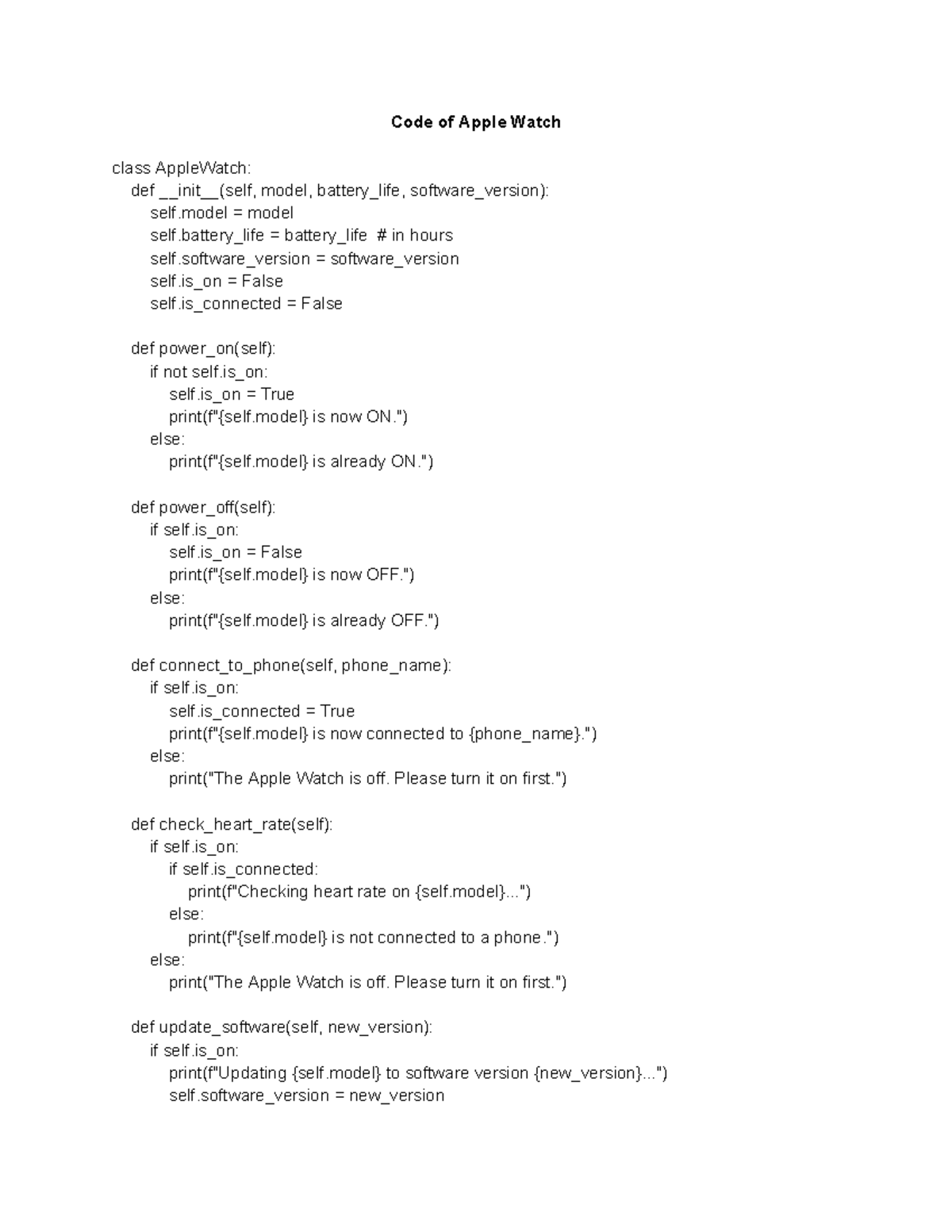 Code of Apple Watch - Example of coding market - Code of Apple Watch ...