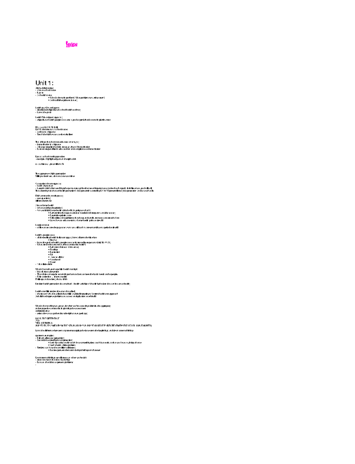 Note Aug 4, 2023 - note - Unit 1: All the di• a lot of school ...