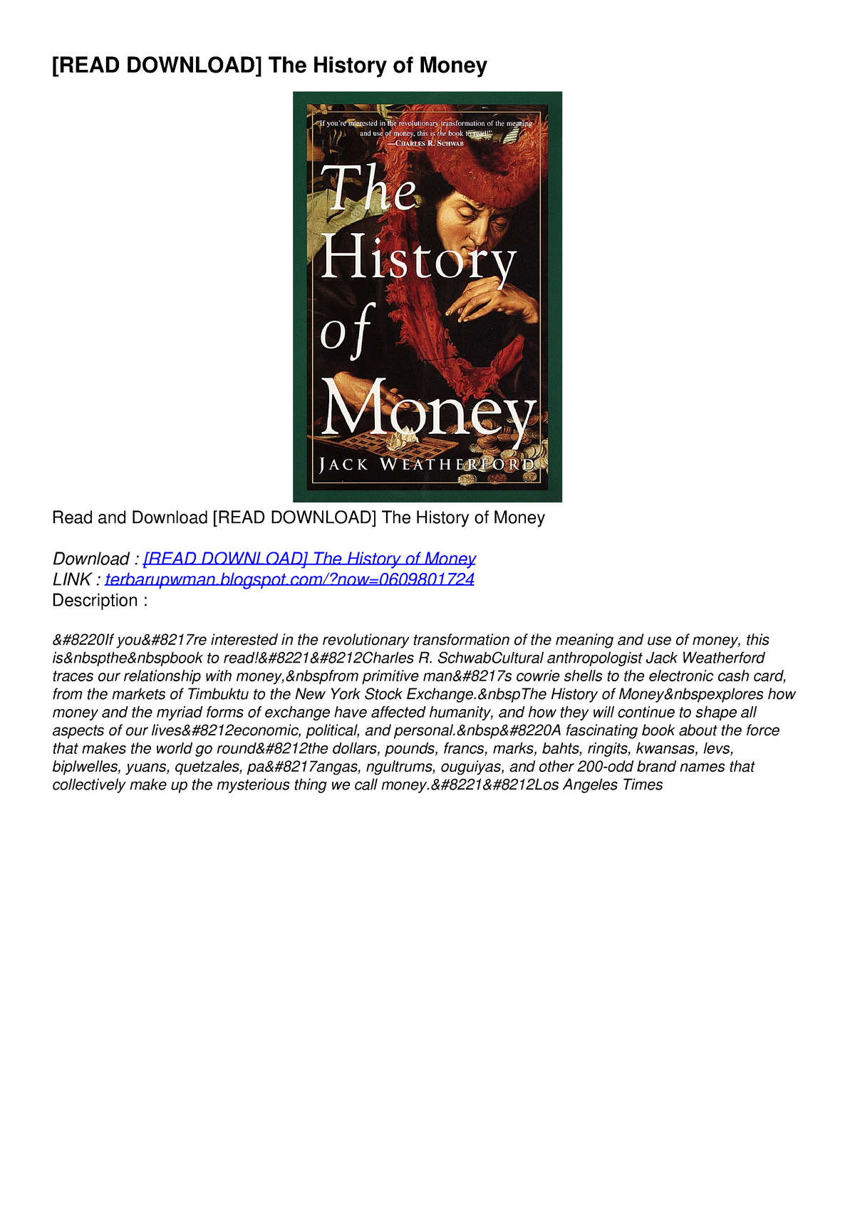 [READ DOWNLOAD] The History of Money - blogspot/?now= Description : “If ...