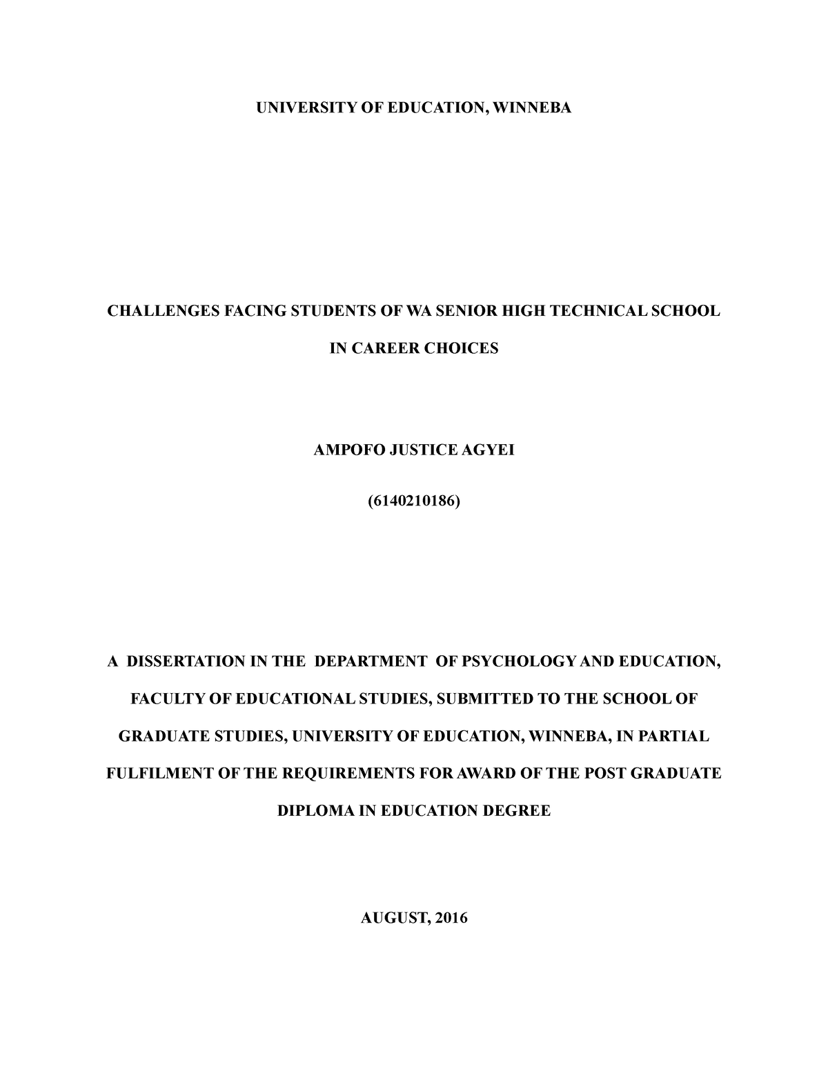 university of education winneba thesis