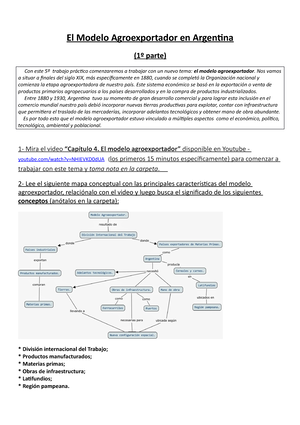 3º  Nº 4 El modelo agroexportador en Argentina - El Modelo Agroexportador  en Argentina (1º parte) - Studocu