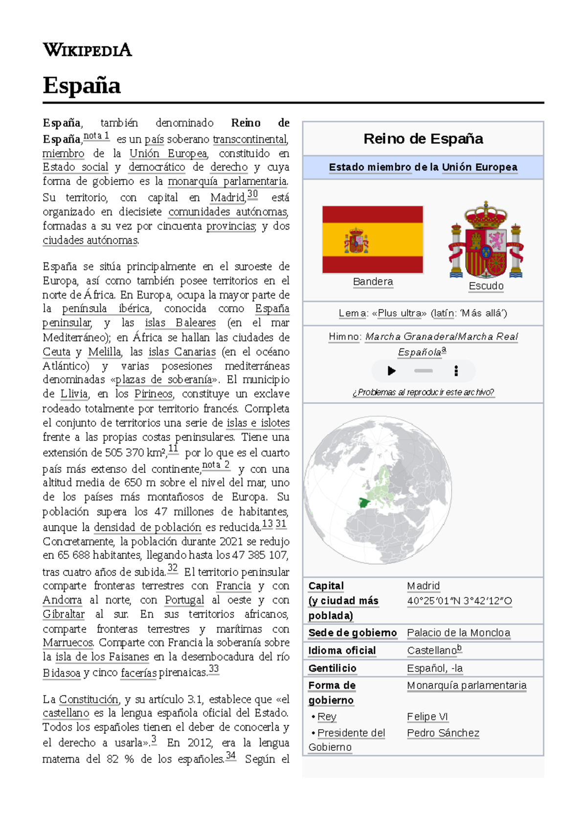 España - Historia Universal - Reino de España Estado miembro de la ...