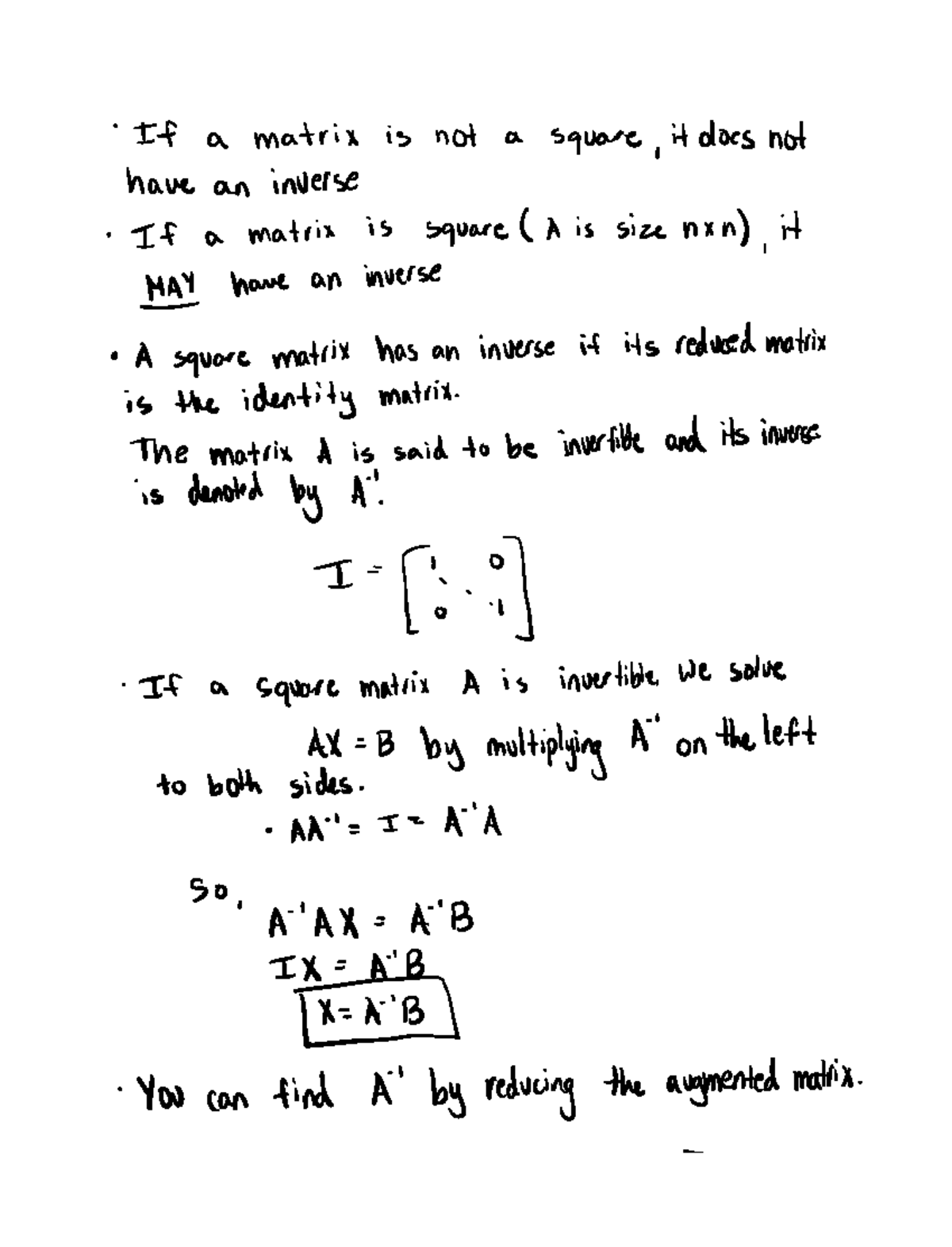 Dec 7 Math Notes 2 - If a matrix is not a square itdoesnot have an ...
