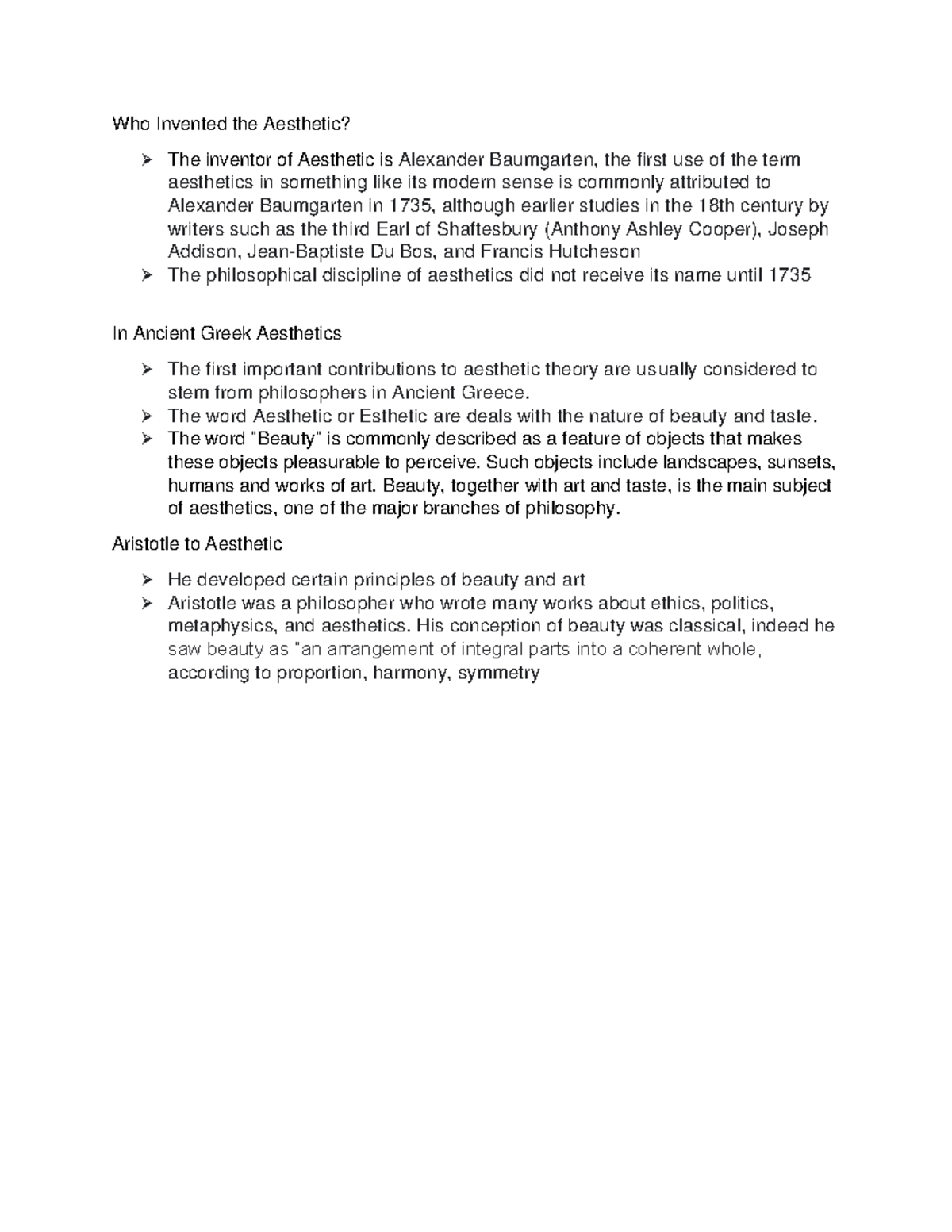 Who Invented Additional History Who Invented the Aesthetic? The