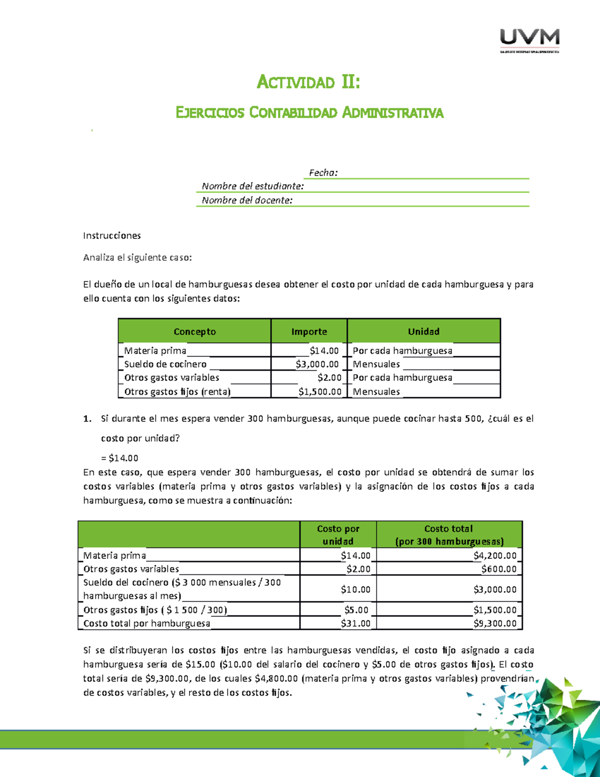 U1 Ejercicios A2 Conta Admin Actividad Ii Ejercicios Contabilidad