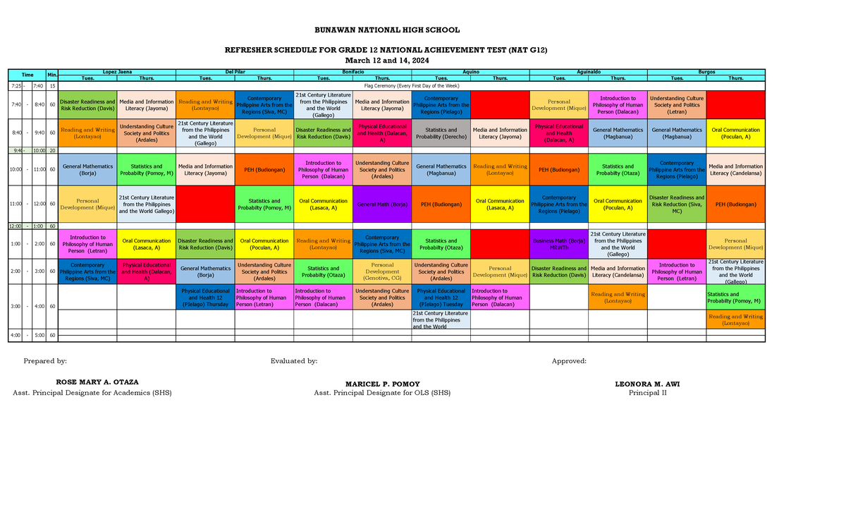 NAT Review Sched 2024 - Tues. Thurs. Tues. Thurs. Tues. Thurs. Tues ...