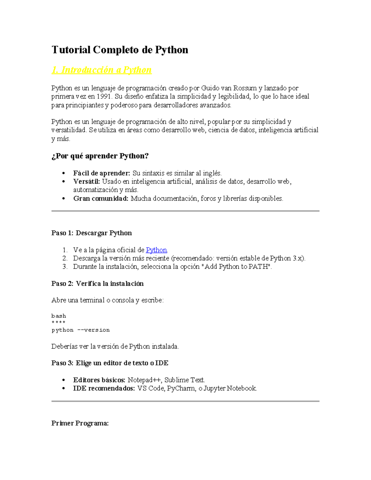 Tutorial Completo de Python new - Tutorial Completo de Python 1 ...