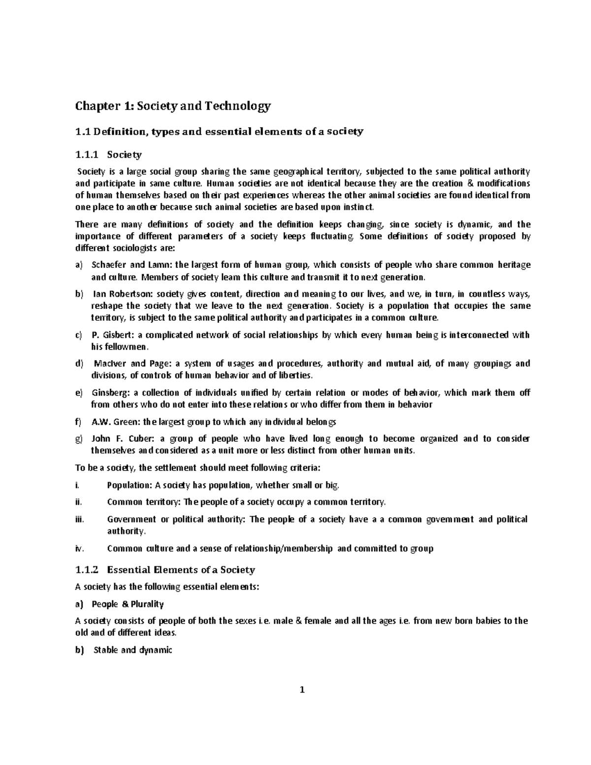 EPP Notes JRP Chapter 1 Society and Technology 1 Definition, types