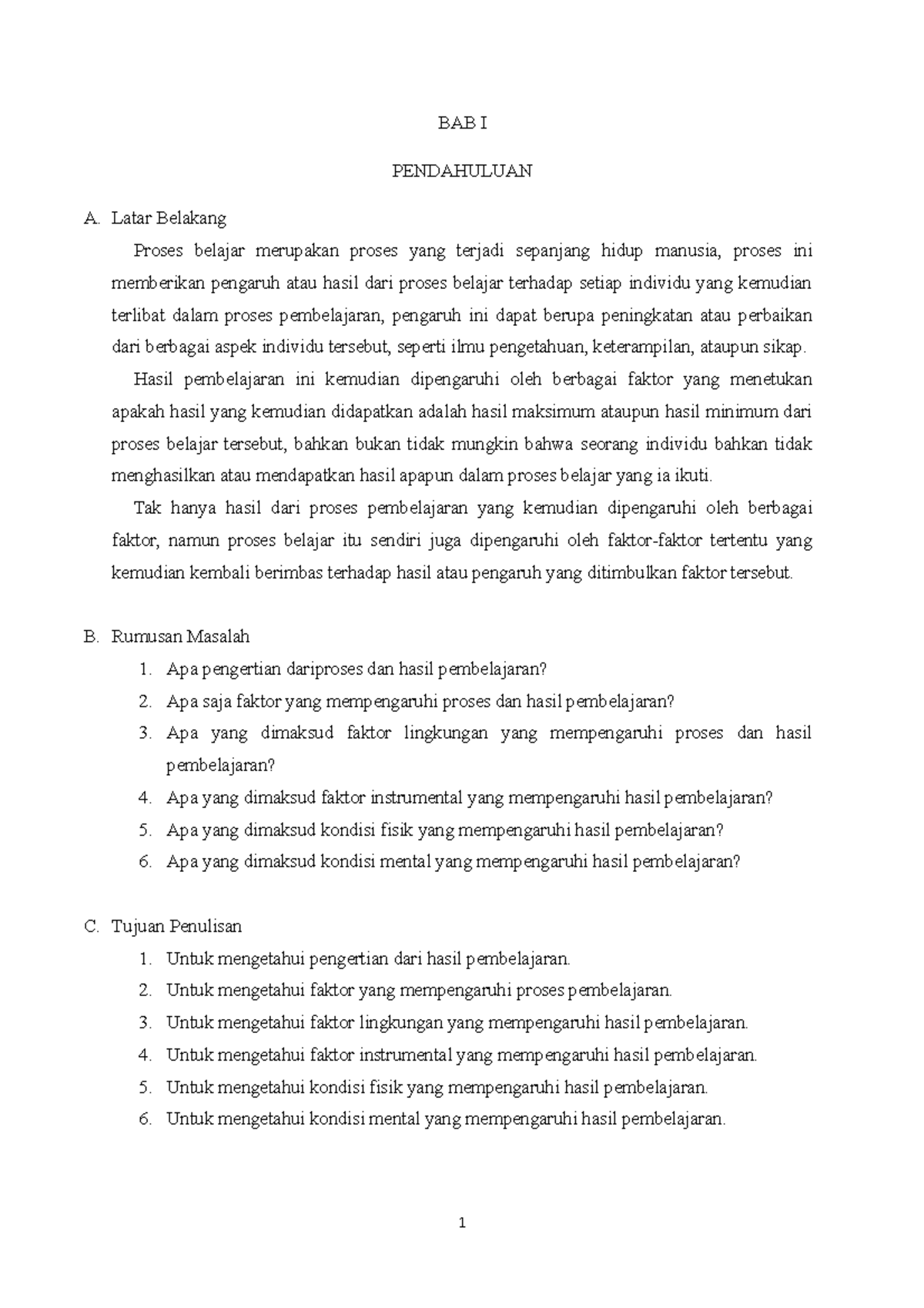 Faktor Faktor Yang Mempengaruhi Proses D - BAB I PENDAHULUAN A. Latar ...