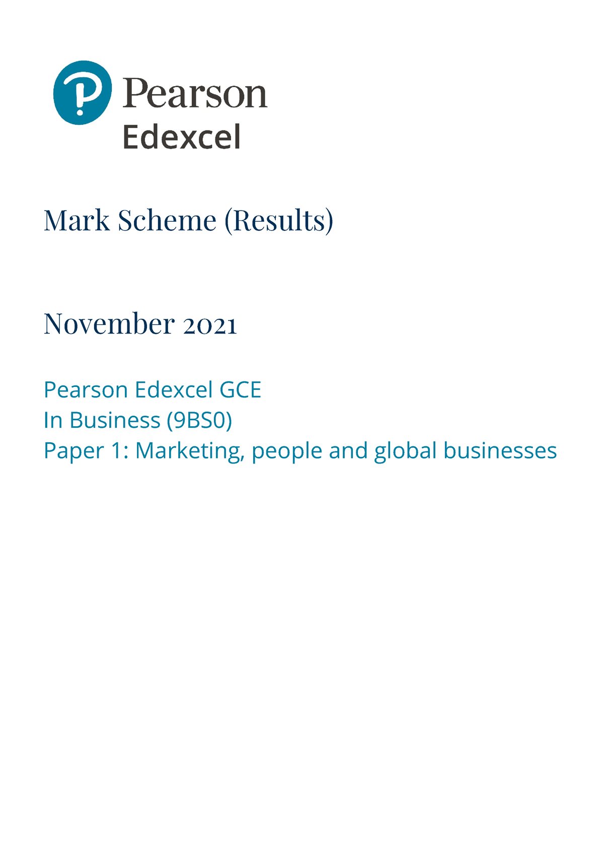 9BS0 01 Rms 20211216 - Past Paper - Mark Scheme (Results) November 2021 ...