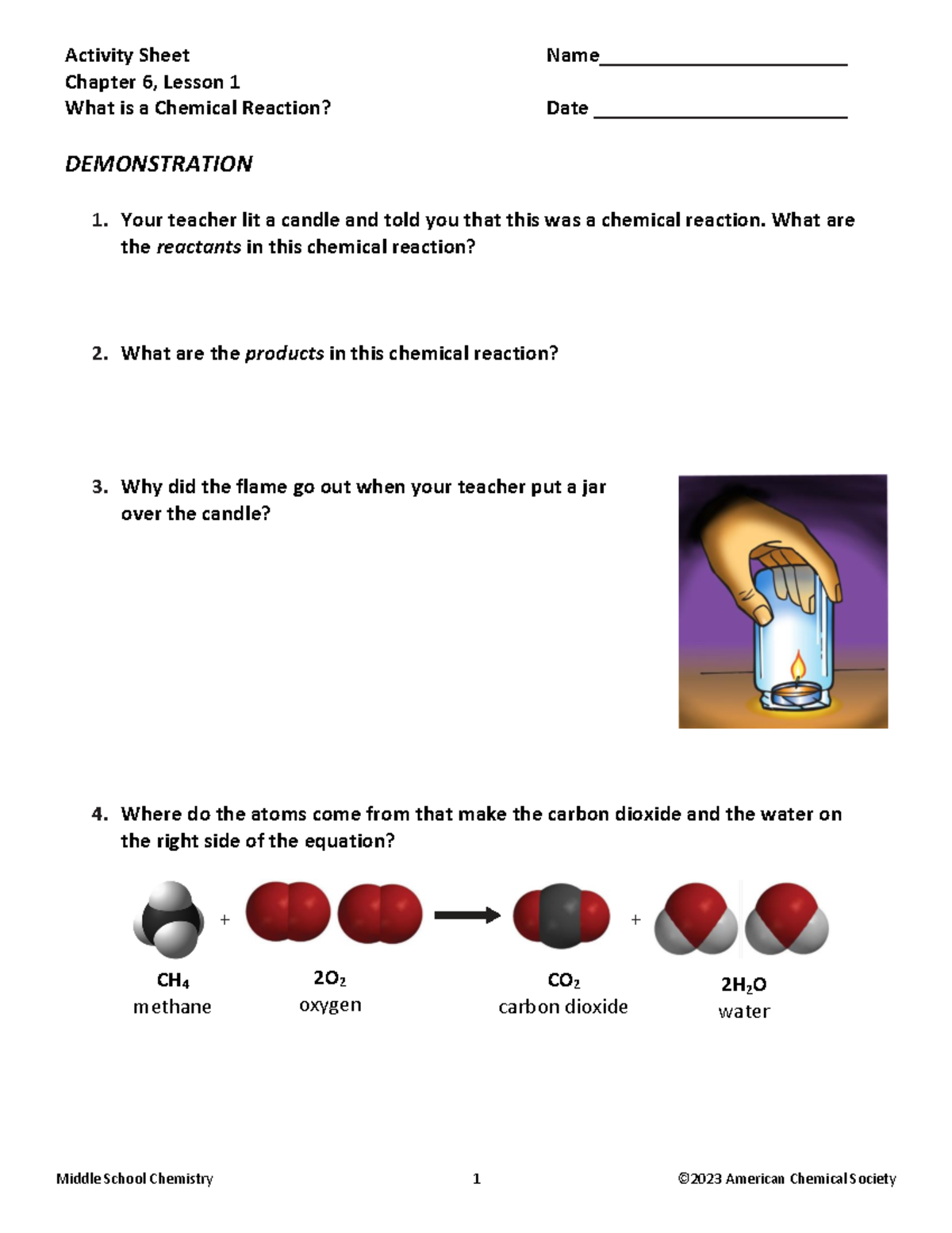 Ch6 l1 activity sheet - Activity Sheet Name Chapter 6, Lesson 1 What is ...