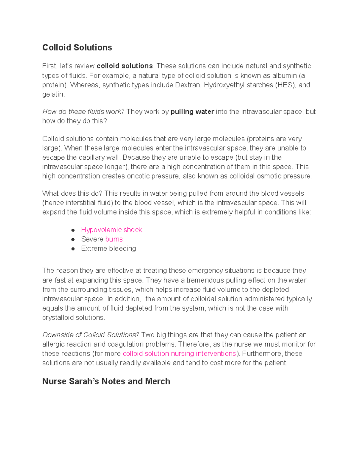 Colloid Solutions Colloid Solutions First, let’s review colloid