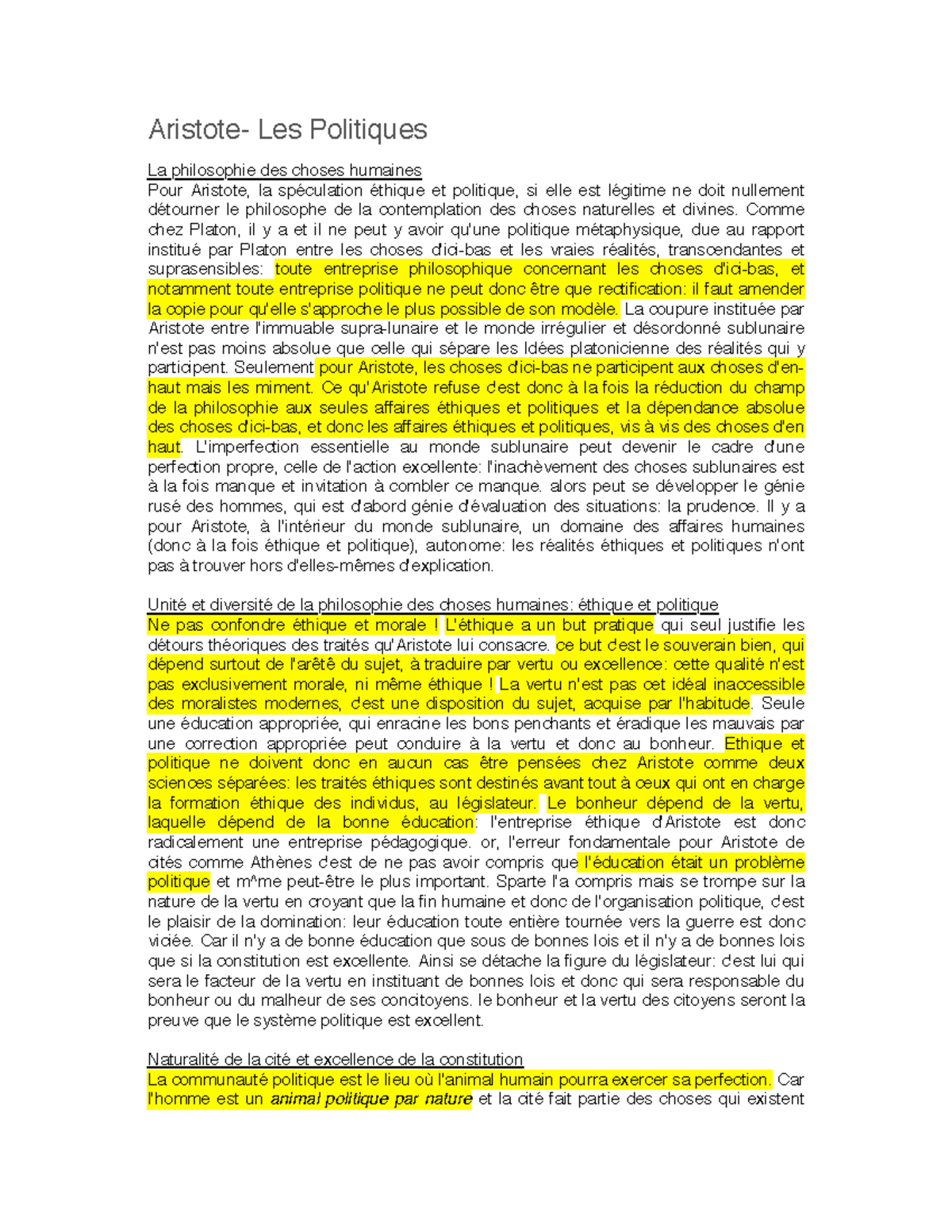 Les Politique Aristote - Les Politiques La Philosophie Des Choses ...