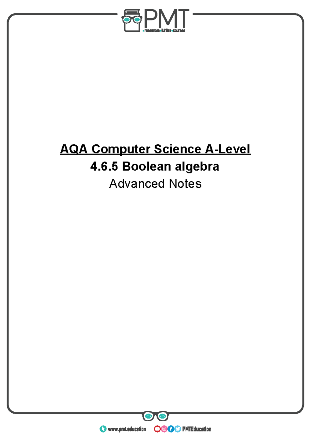 6.5. Boolean Algebra - Comp sci - AQA Computer Science A-Level 4.6 ...