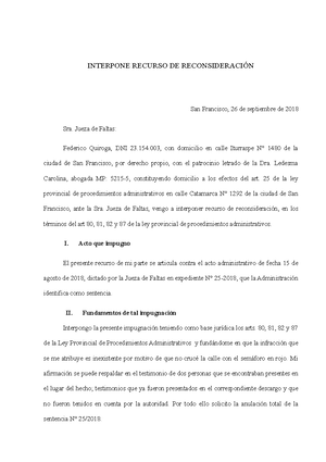 Total 57+ Imagen Modelo De Recurso De Reconsideracion Administrativo ...