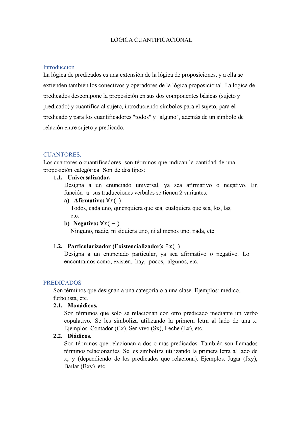 Semana 3 Cuantificadores Lógicos - Ejercicios Para Desarrollar - LOGICA ...