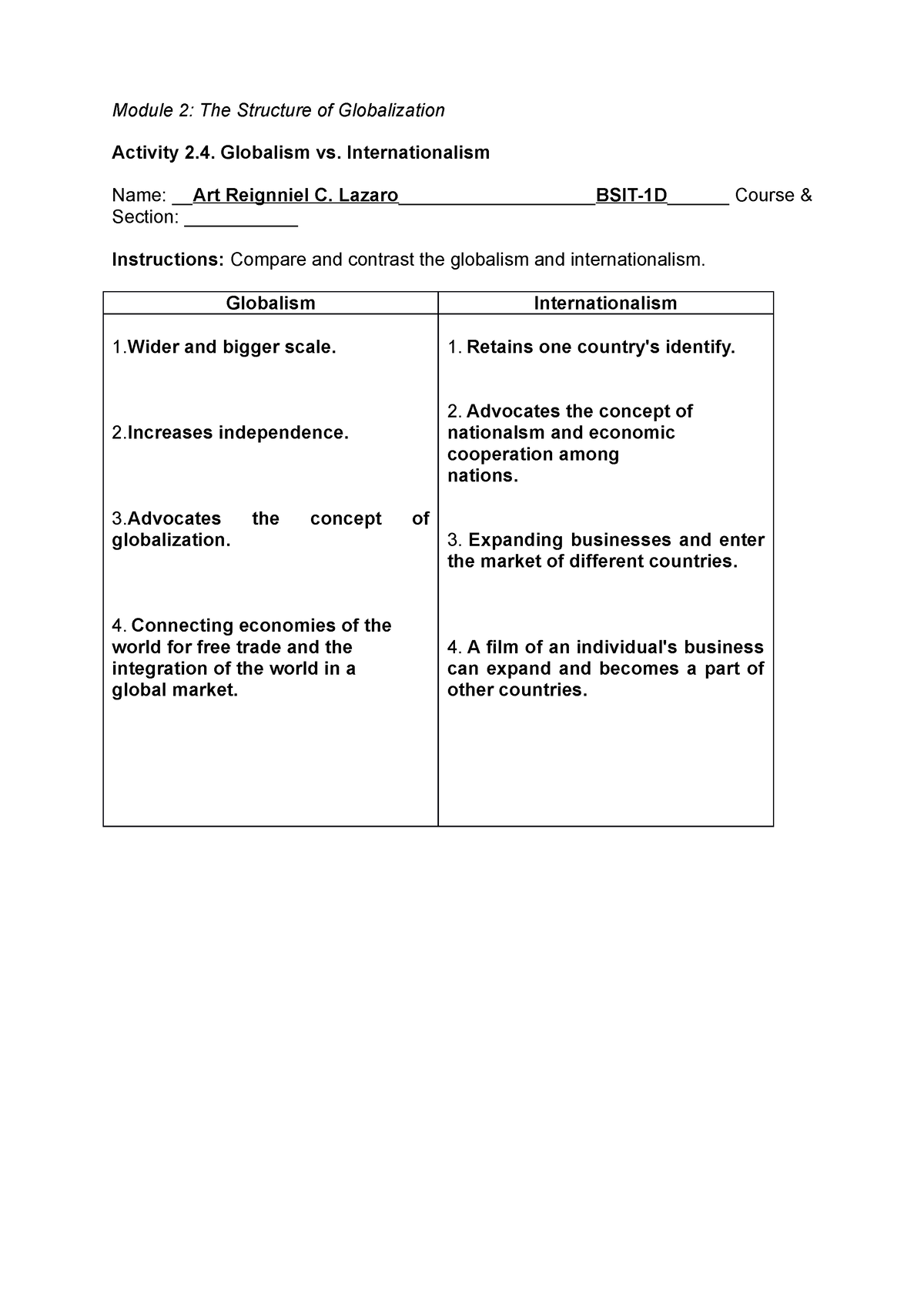 5.04 quiz homework globalization the good and the bad