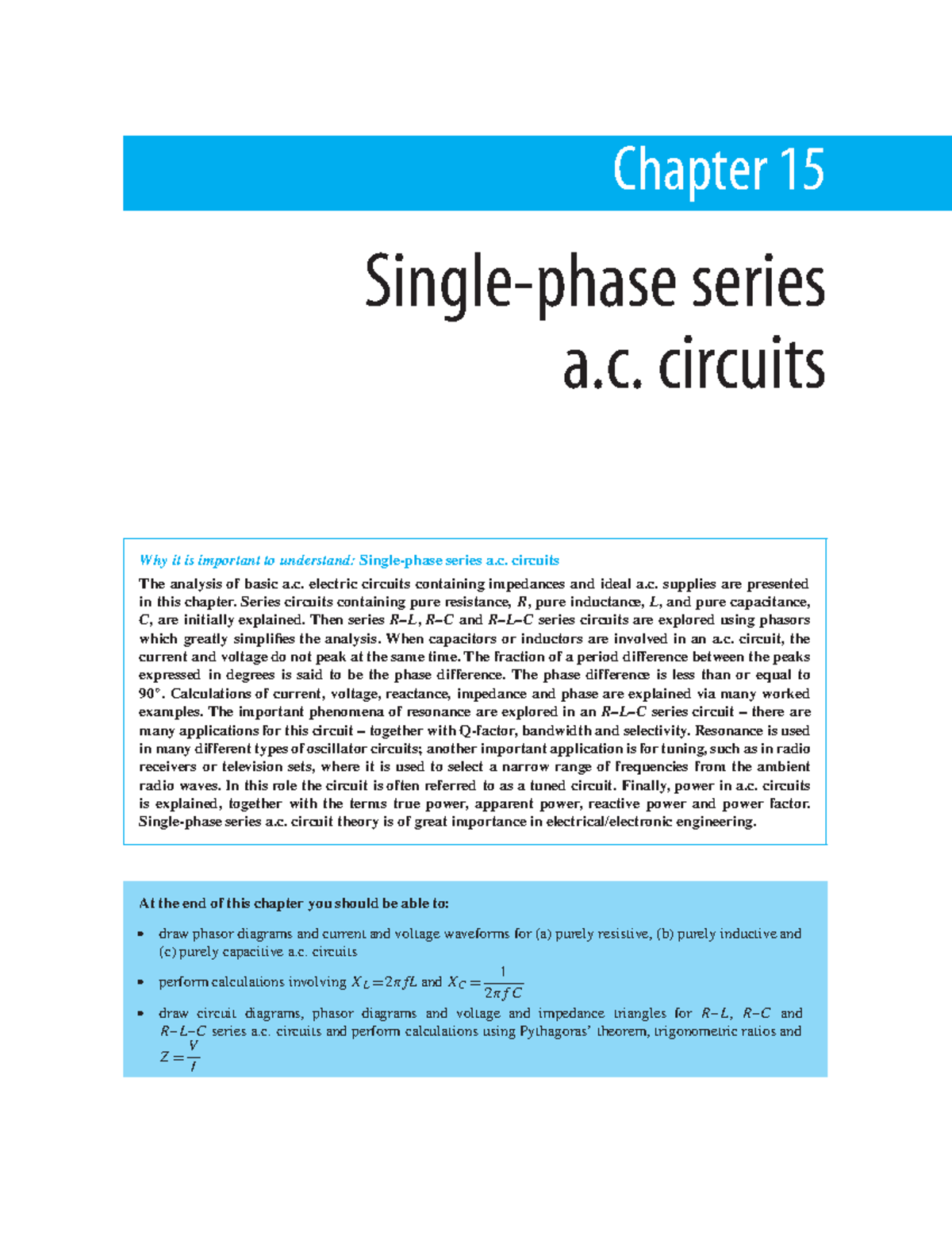 Electrical circuit notes p5 - Chapter 15 Single-phase series a ...