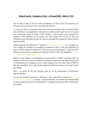 Octobre Fiche D Arr T Document Cass Civ Re