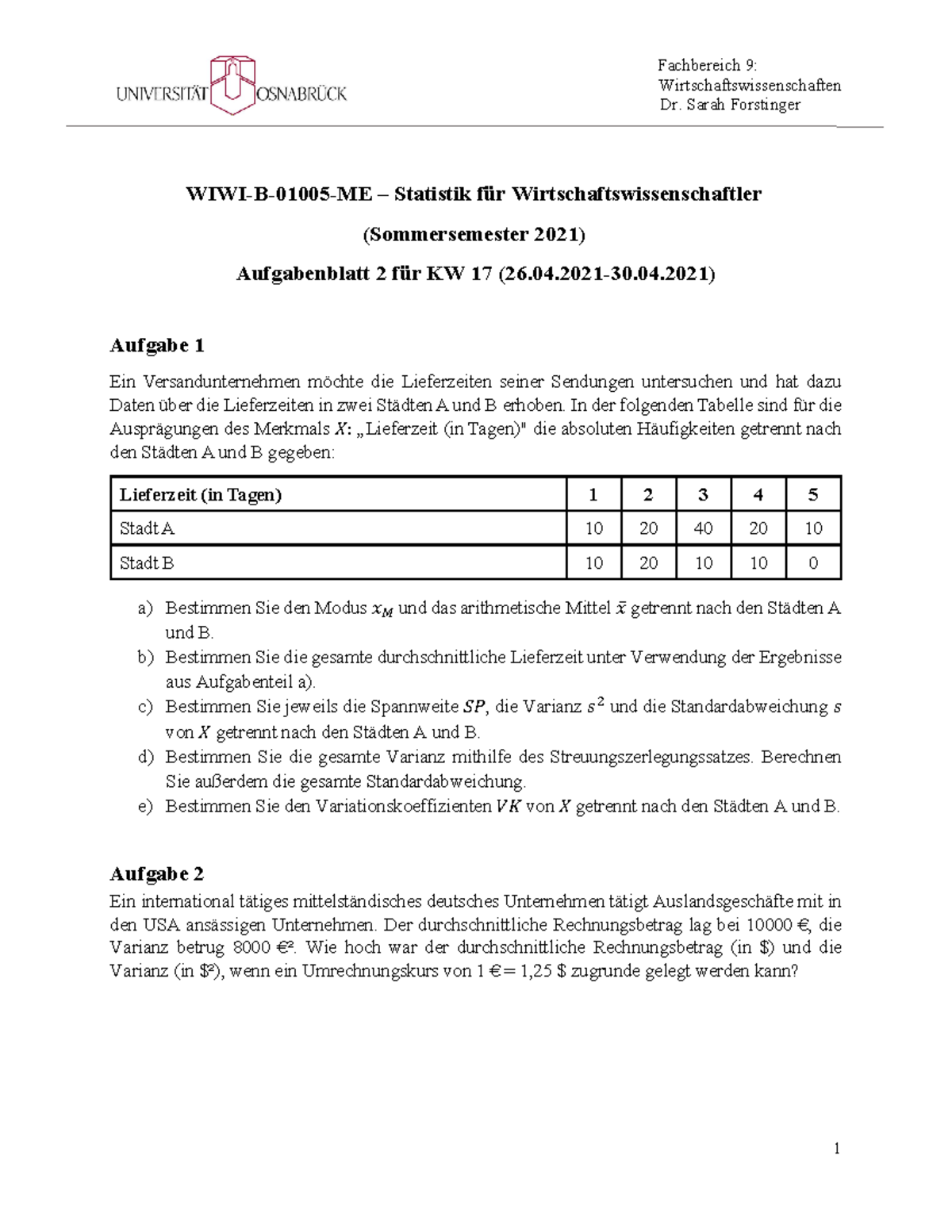 WIWI-B-01005-ME So Se21 AB2 - Wirtschaftswissenschaften Dr. Sarah ...