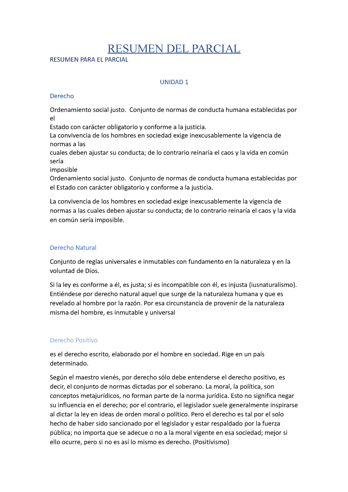 Introduccion AL Derecho - RESUMEN DEL PARCIAL RESUMEN PARA EL PARCIAL ...