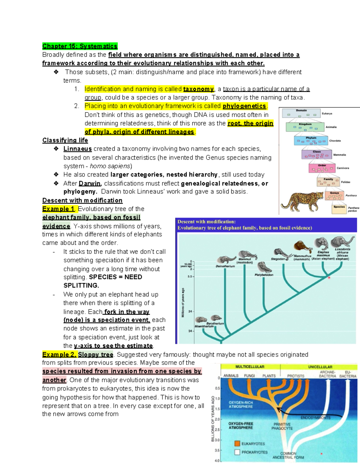 Evolutionary Bio - EXAM 3 - Chapter 15: Systematics Broadly As The ...