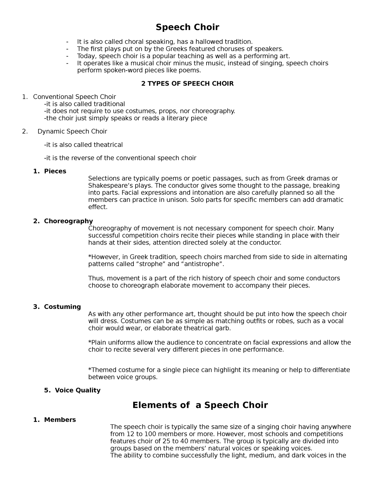 how to write a speech choir piece