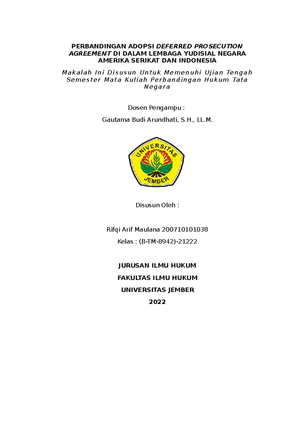 Rifqi Arif Maulana 2007 10101038 UTS PTHN B - PERBANDINGAN ADOPSI ...