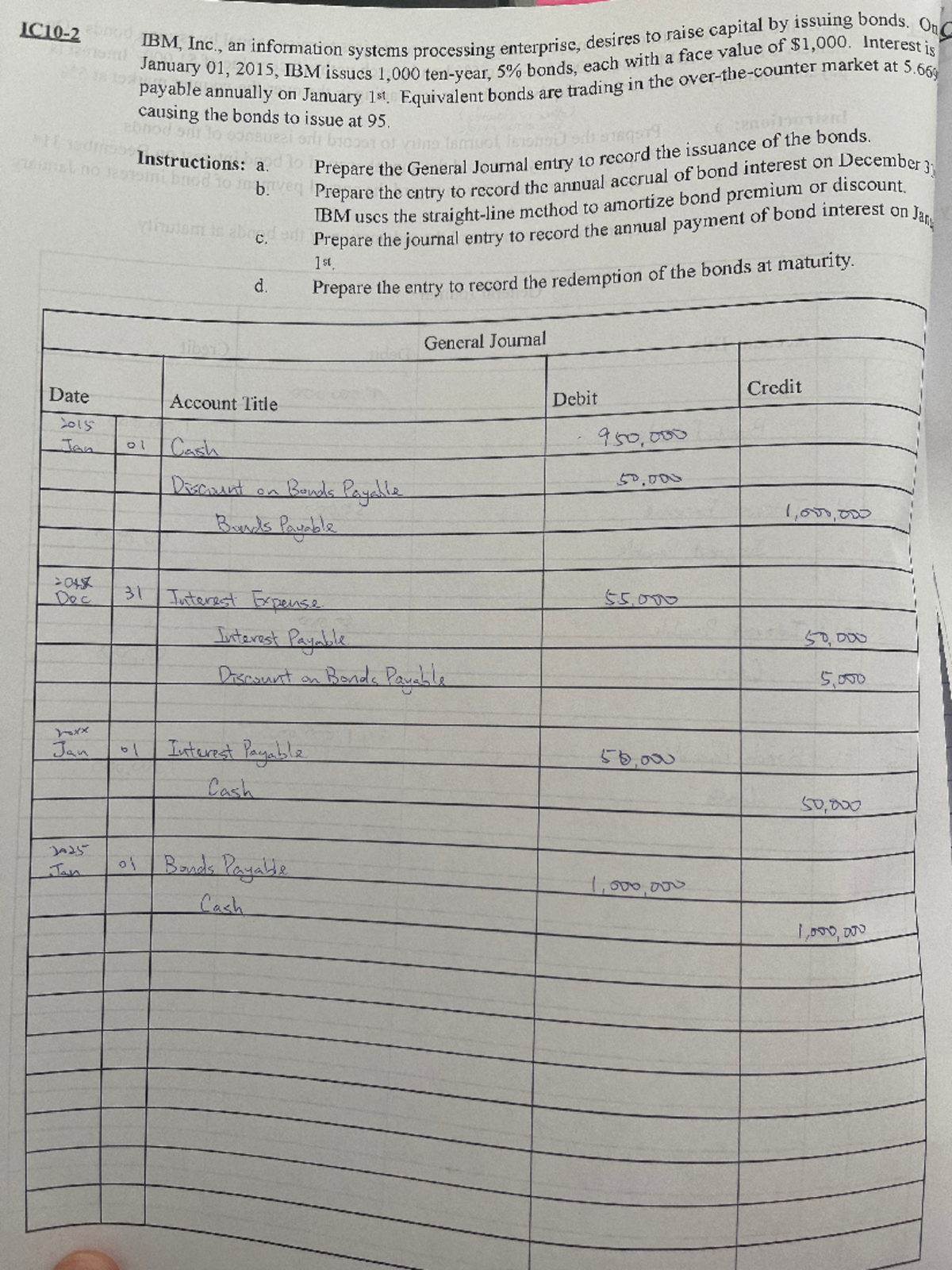 Chapter 10 Practice problem/Homework - AC 201 - Studocu