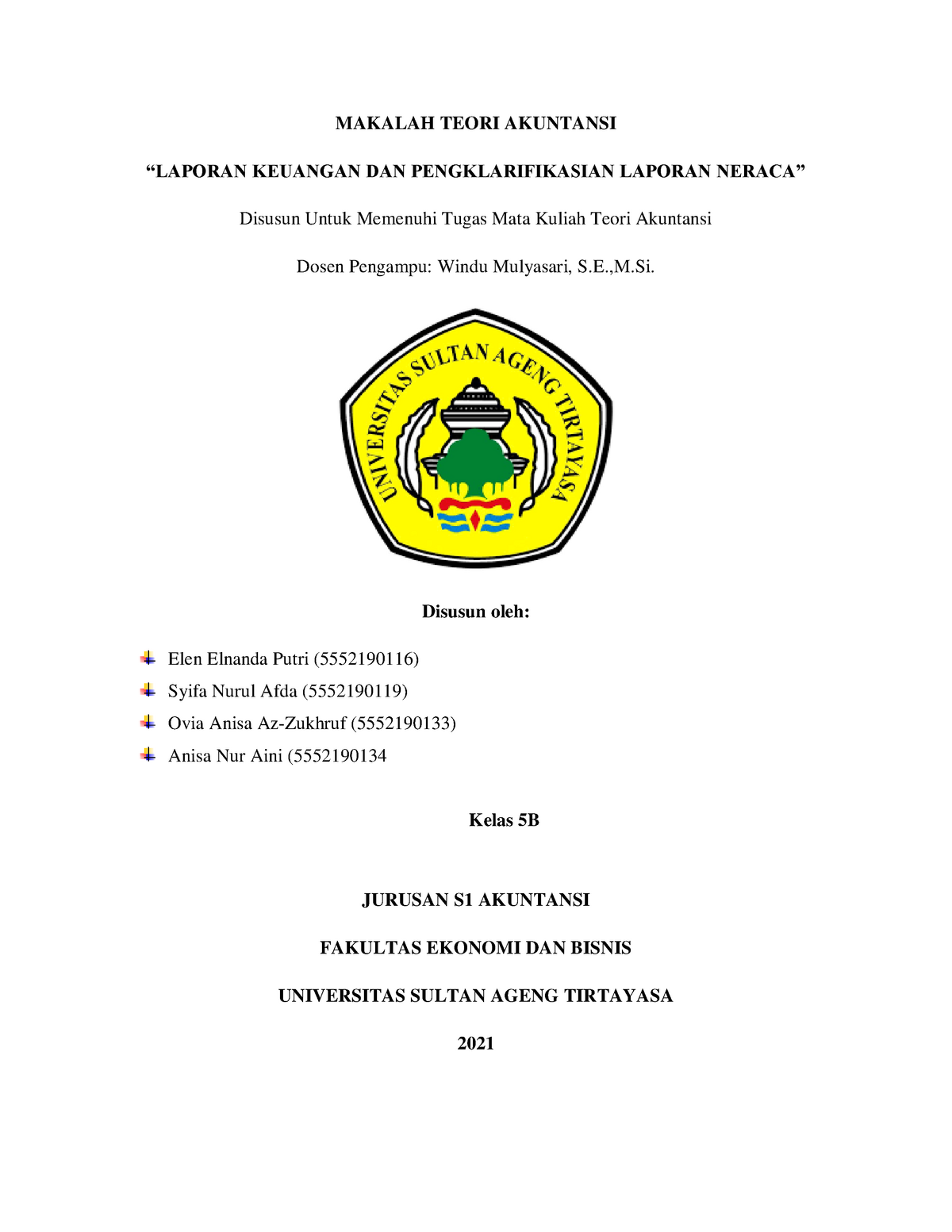 Laporan Keuangan Dan Pengklasifikasian Laporan Neraca Kelompok 4 ...