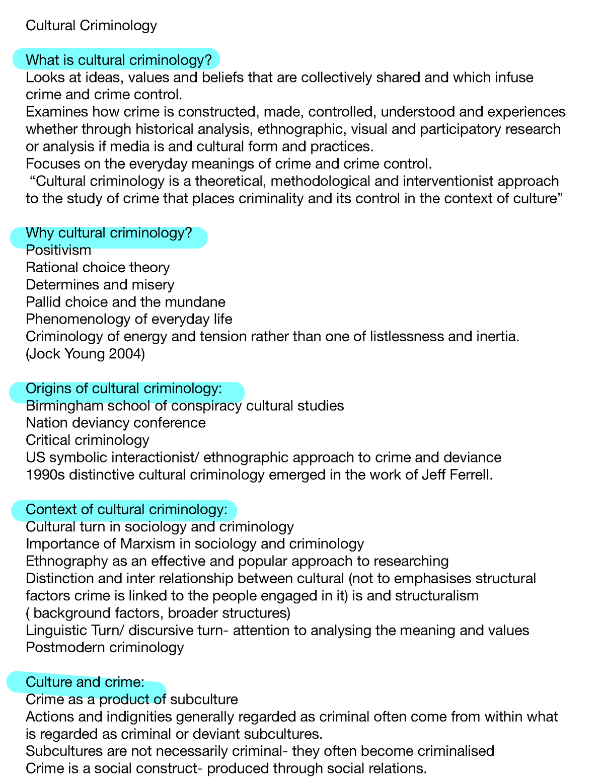 Cultural Criminology (Week 9 Lecture) - Cultural Criminology What Is ...