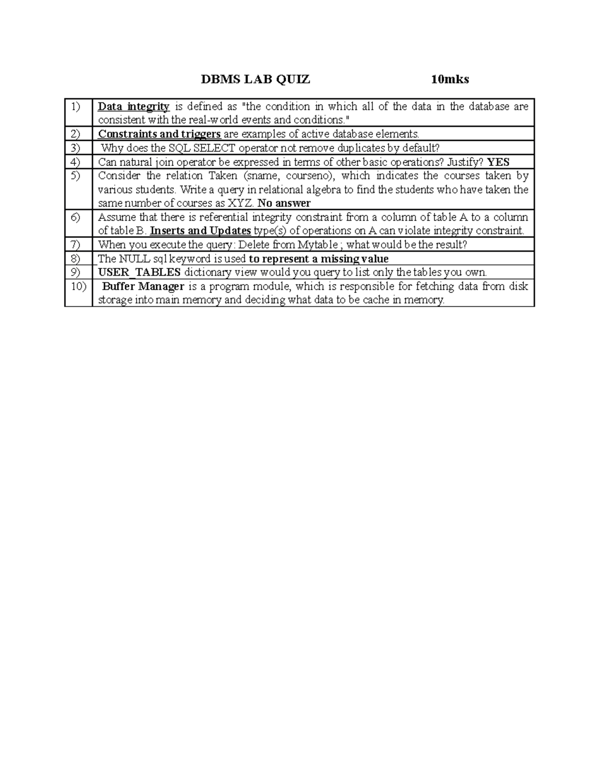 Lab quiz - computer science stream and the quiz can be used by any ...