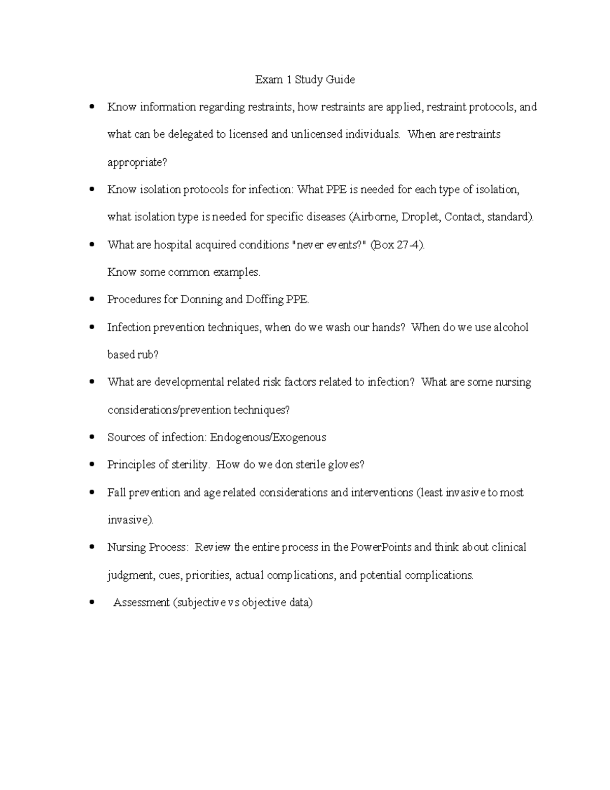 Exam+1+Study+Guide+%282%29 - Exam 1 Study Guide Know information ...