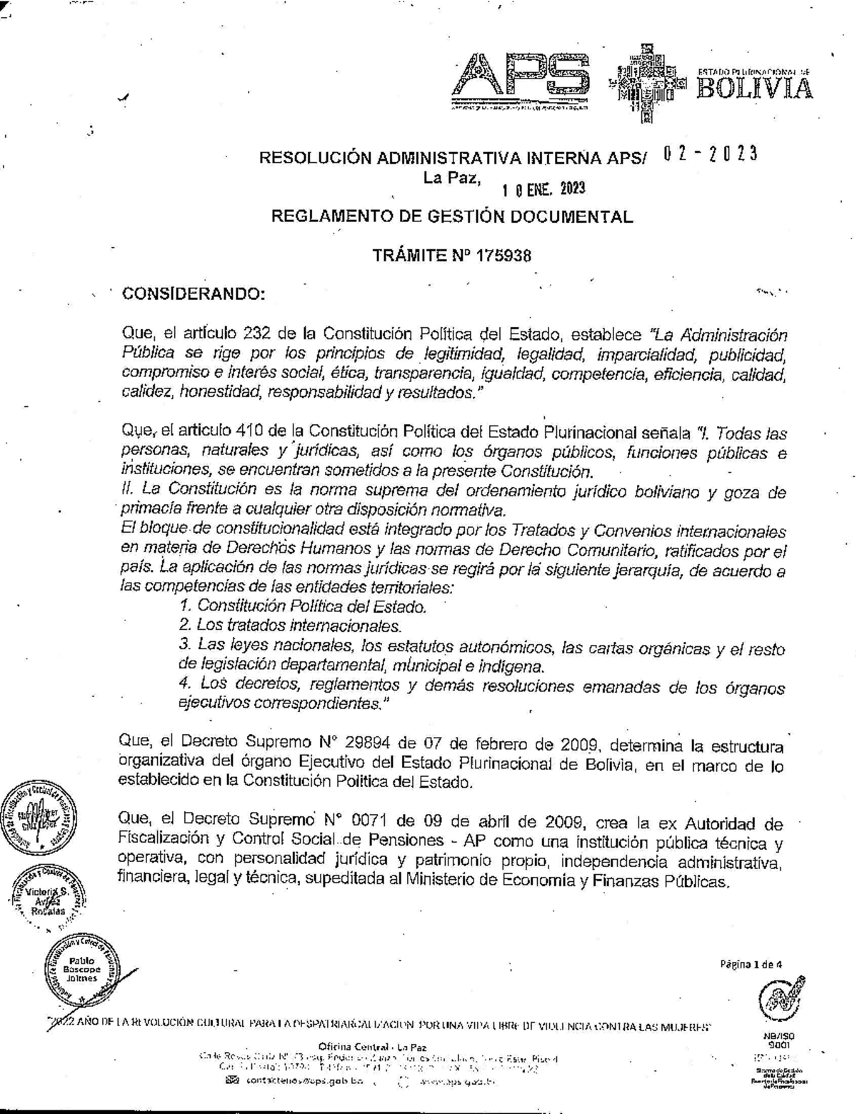 RAI-002-2023 Reglamento DE Gestión Documental - APS ESTADO ...