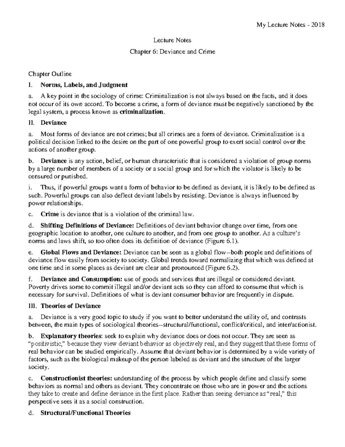 Chapter 6 Lecture Notes - SOC 101 - CSN - StuDocu