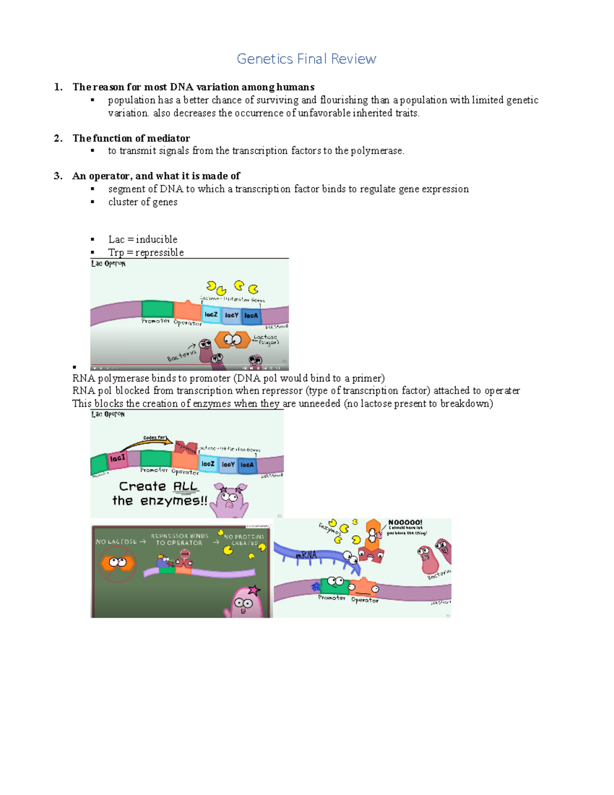 Final Study Guide Genetics - Genetics Final Review 1. The Reason For ...