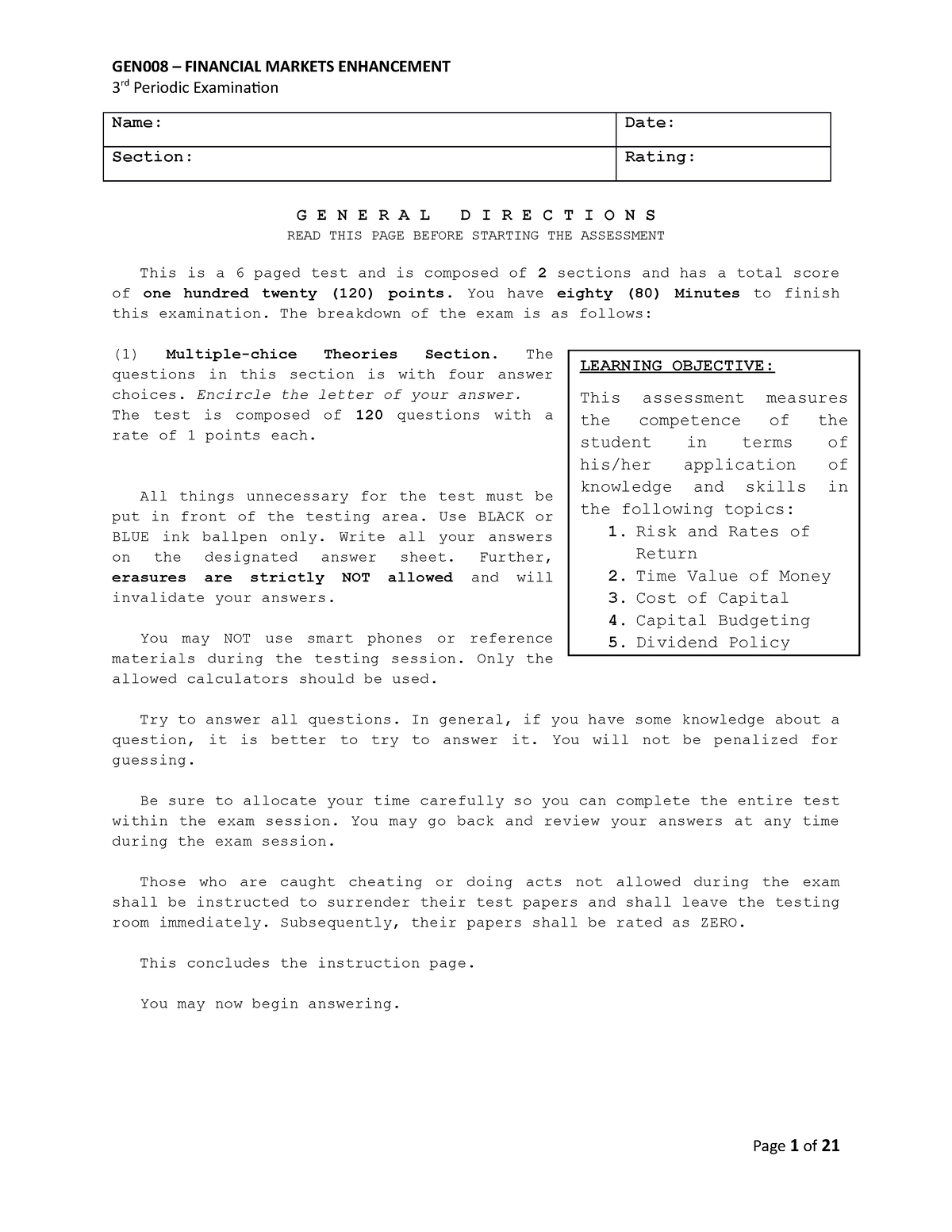 P3 - THIS IS A PRACTICE QUESTIONNAIRE FOR INTERMEDIATE ACCOUNTING - 3 ...