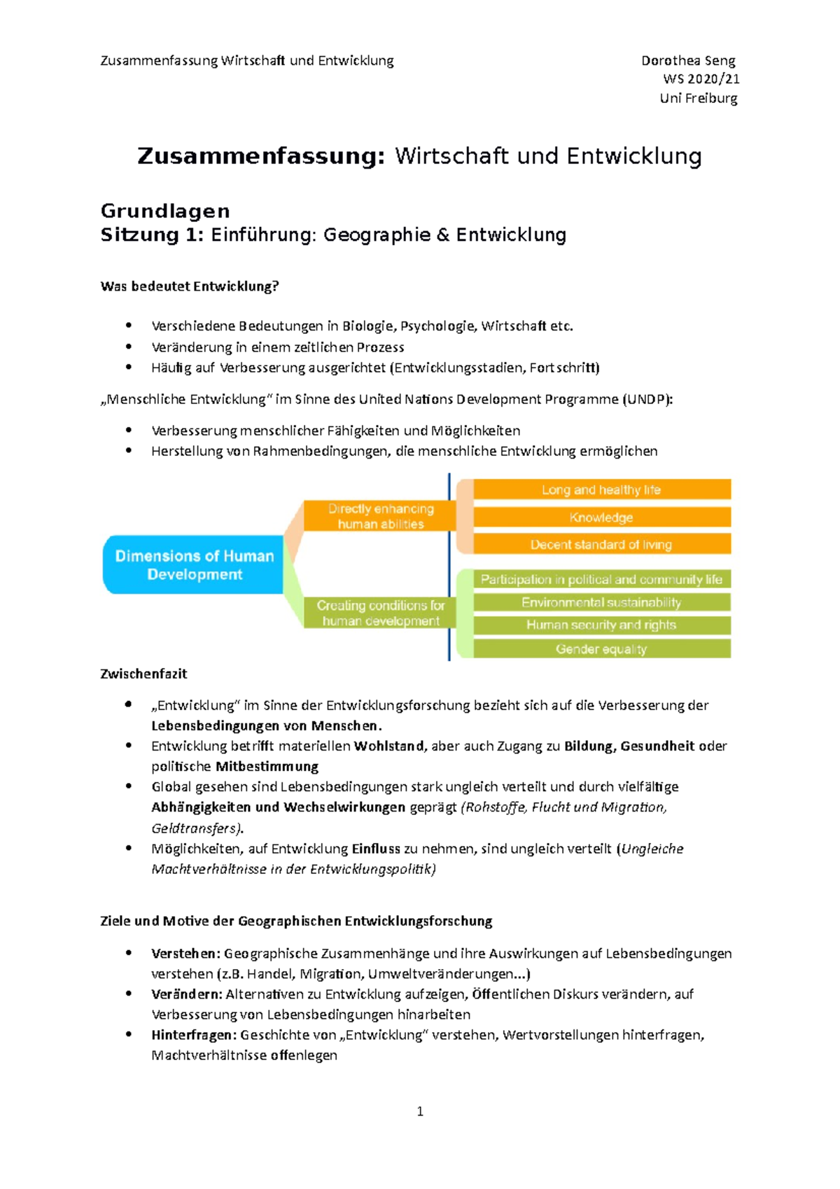 Zusammenfassung Wirtschaft Und Entwicklung Studocu