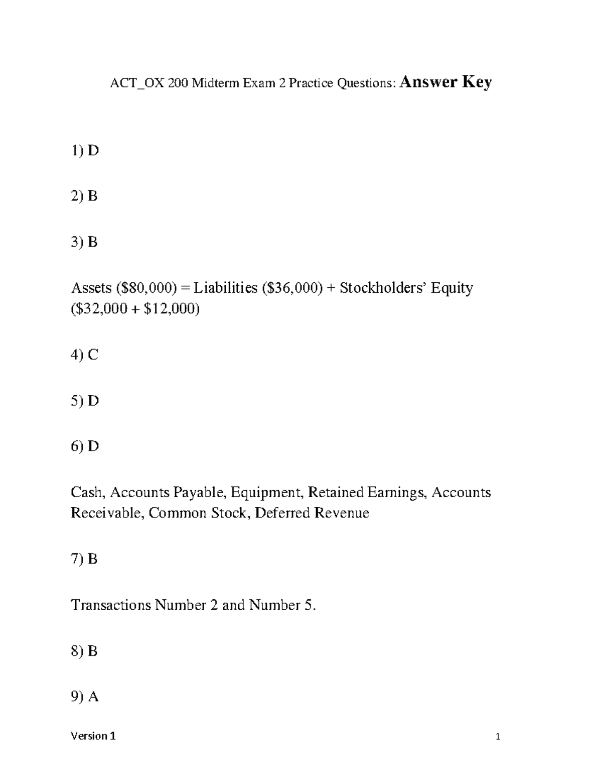 ACT OX 200 Practice Midterm Exam 2 Answer Key post on Canvas - ACT_OX ...