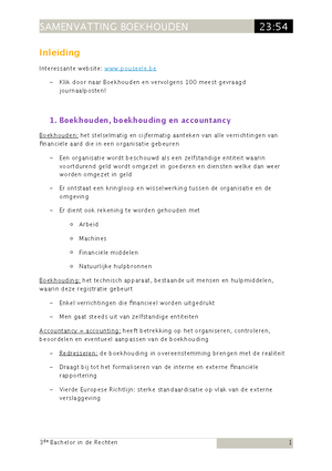 Samenvatting Boekhouden - SAMENVATTING BOEKHOUDEN PROFESSOR D’HAENS Ann ...