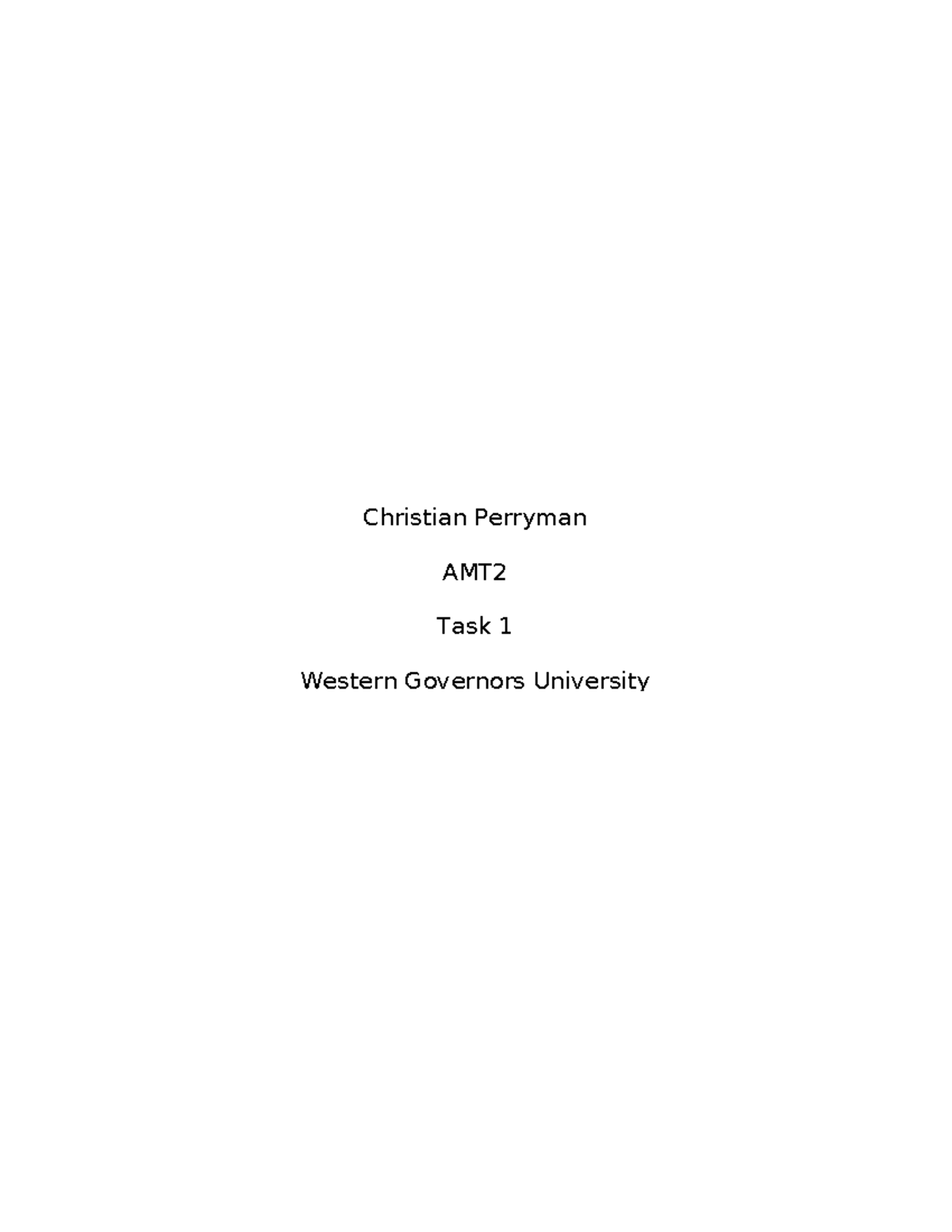 AMT2 Task 1 Passed First Attempt - Christian Perryman AMT Task 1 ...