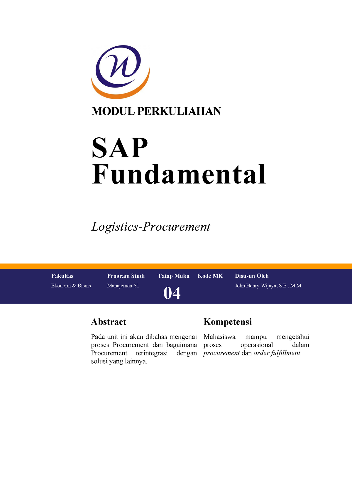 Logistics-procurement Compress - MODUL PERKULIAHAN SAP Fundamental ...