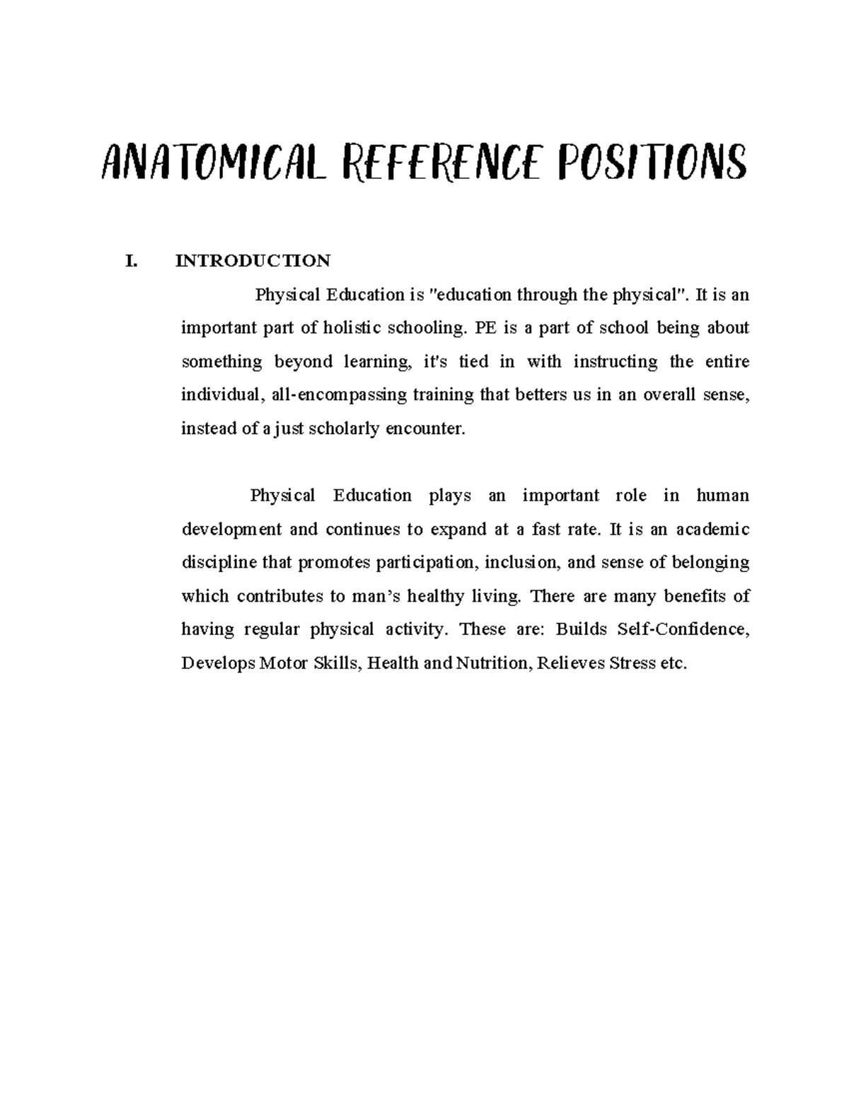 Anatomical Reference Positions [ Lesson 1] Biology Diagrams