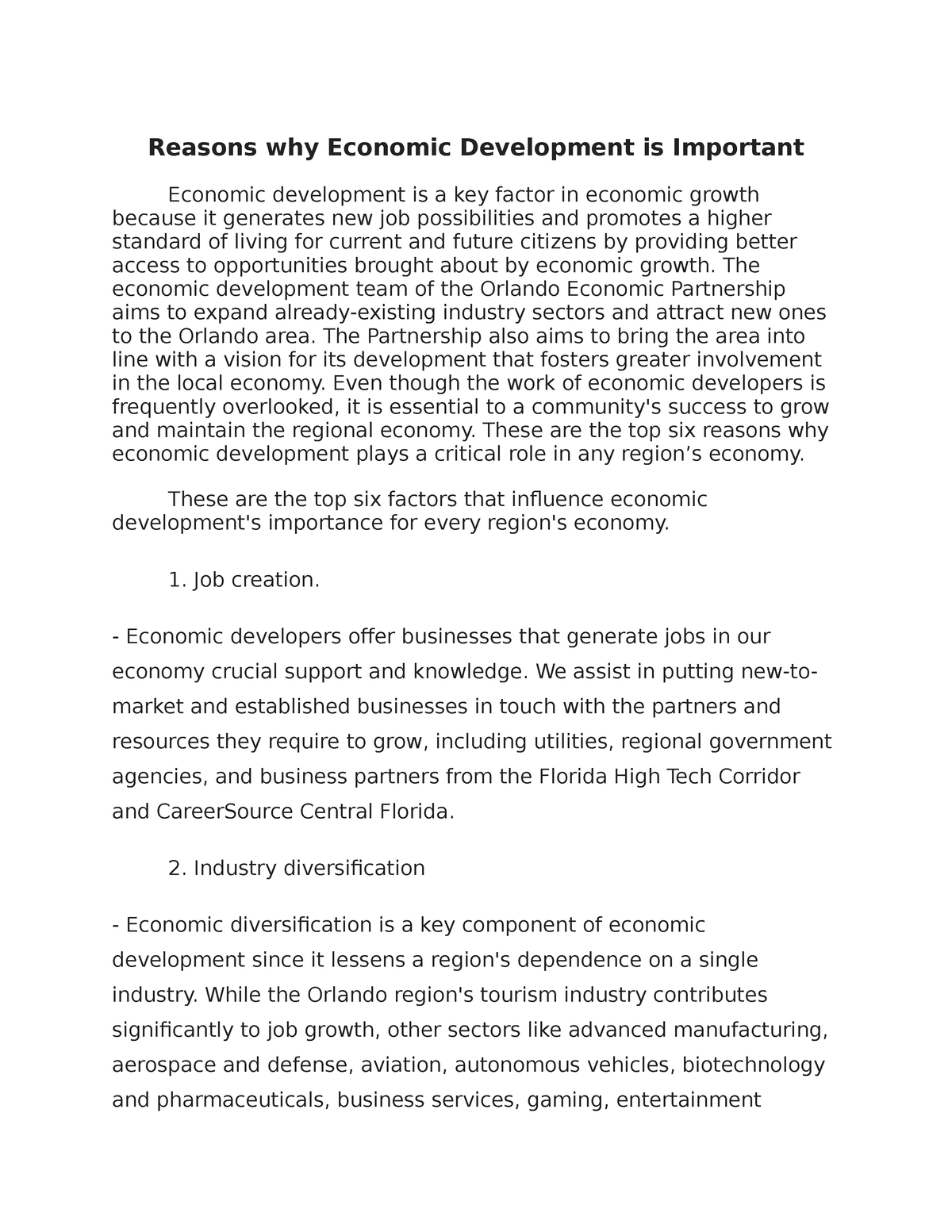 essay on economic development in english