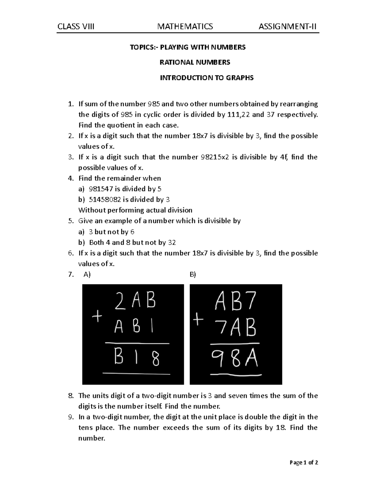 8MATH - Contains many useful problems - CLASS VIII MATHEMATICS ...