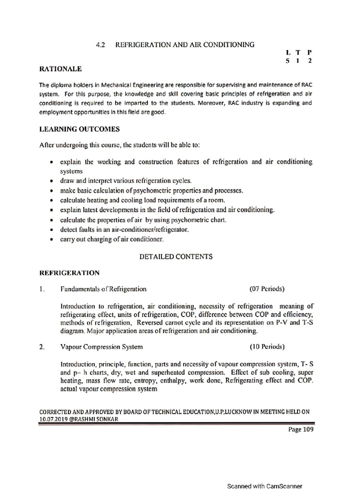 Refrigeration and Air C conditioning Syllabus 341345 Mechanical
