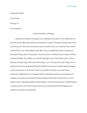 Nurse Leader project - Mildred Montag Describe the problems this nurse ...