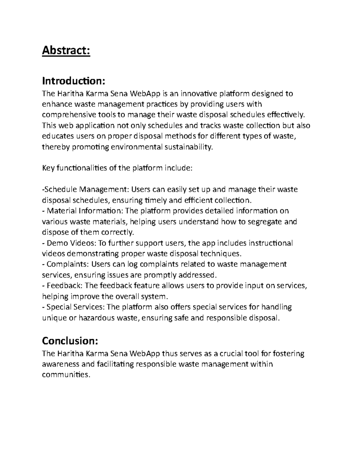 Haritha Karma SENA Abstract - Abstract: Introduction: The Haritha Karma ...